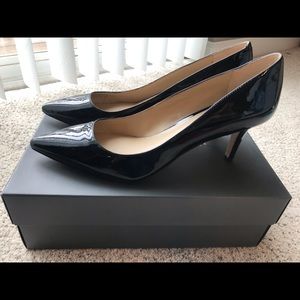 Ann Taylor Black Patent Kitten Heels